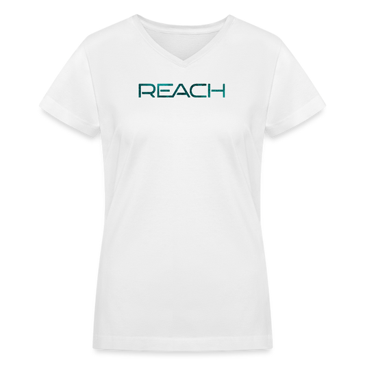 REACH Women's V-Neck Tee - white