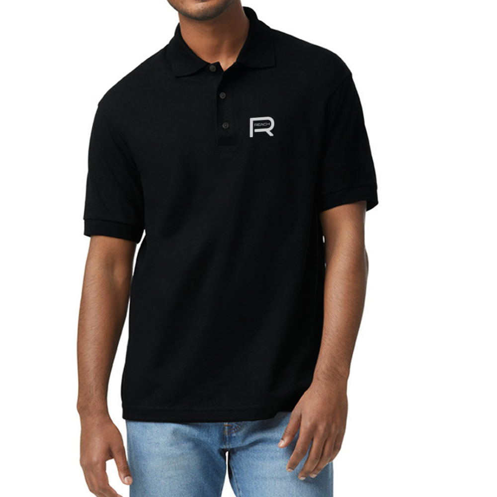 REACH Unisex Jersey Polo Shirt - black